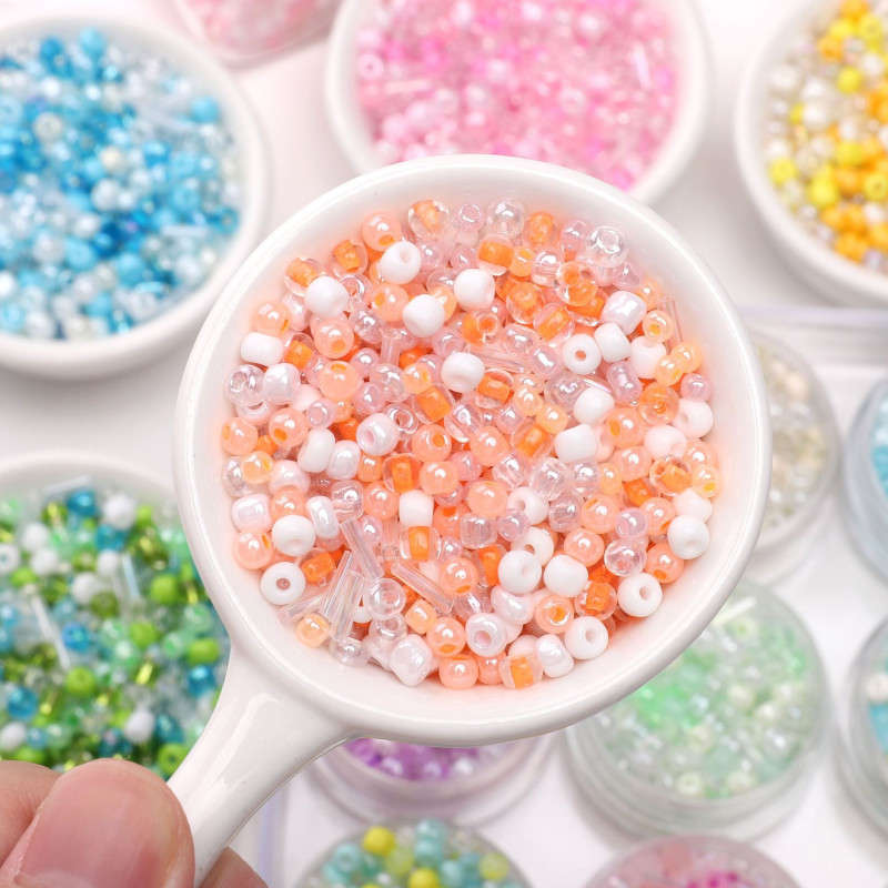 Glass Mixed Color Rice Beads Diy Handmade Hand Beaded Bracelet Necklace Jewelry