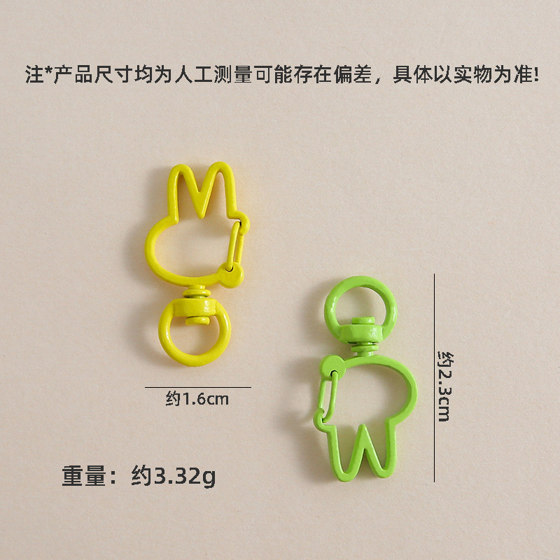 Candy Color Cute Rabbit Spring Buckle Keychain Handmade Diy Backpack Doll Mobile Phone
