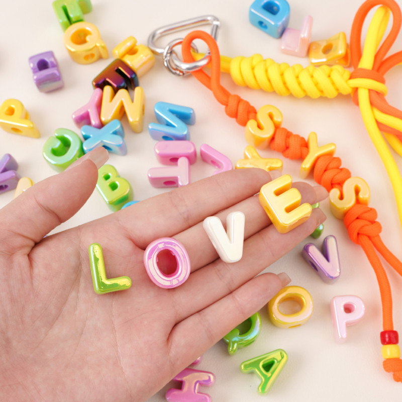 Acrylic Colorful Shell Large Hole Letter Beads Accessories Diy Handmade Mobile Phone