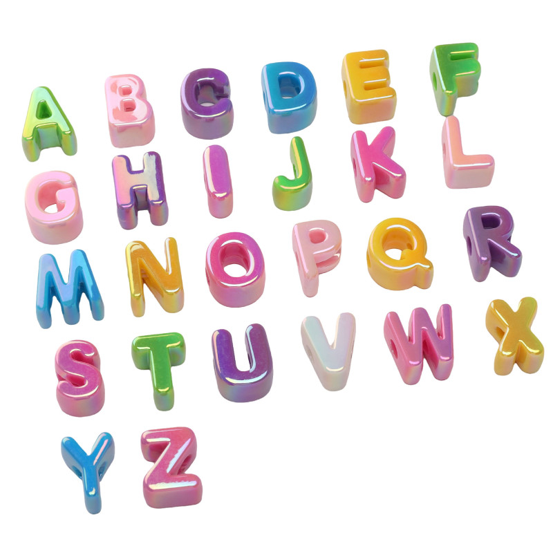 Acrylic Colorful Shell Large Hole Letter Beads Accessories Diy Handmade Mobile Phone