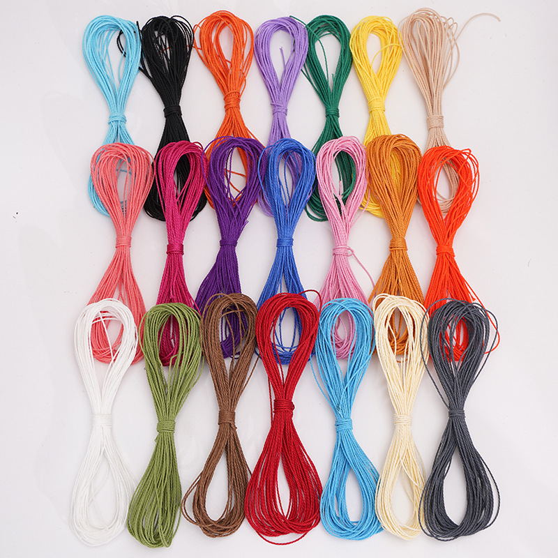 1mm Wax Rope, 3 Strands of Polyester Wax Thread, Bead Buddhist Beads Bracelet, Toy Diy