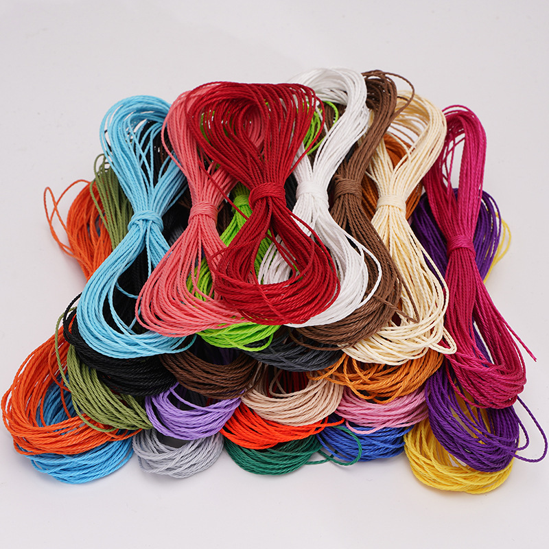 1mm Wax Rope, 3 Strands of Polyester Wax Thread, Bead Buddhist Beads Bracelet, Toy Diy