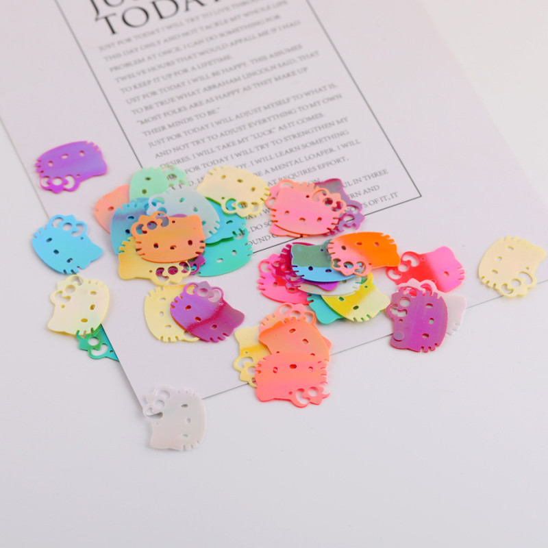 Colorful Kt Cat Fantasy Sequins Diy Handmade Clothing Hat Accessories Decorative