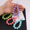 16mm Candy Color Uv Plated Round Beads Key Chain Pendant Mobile Phone Bag Decoration