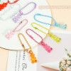 Candy Color Cute Transparent Bear Bead Chain Mobile Phone Keychain Handmade Diy Jewelry
