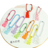 Candy Color Cute Transparent Bear Bead Chain Mobile Phone Keychain Handmade Diy Jewelry
