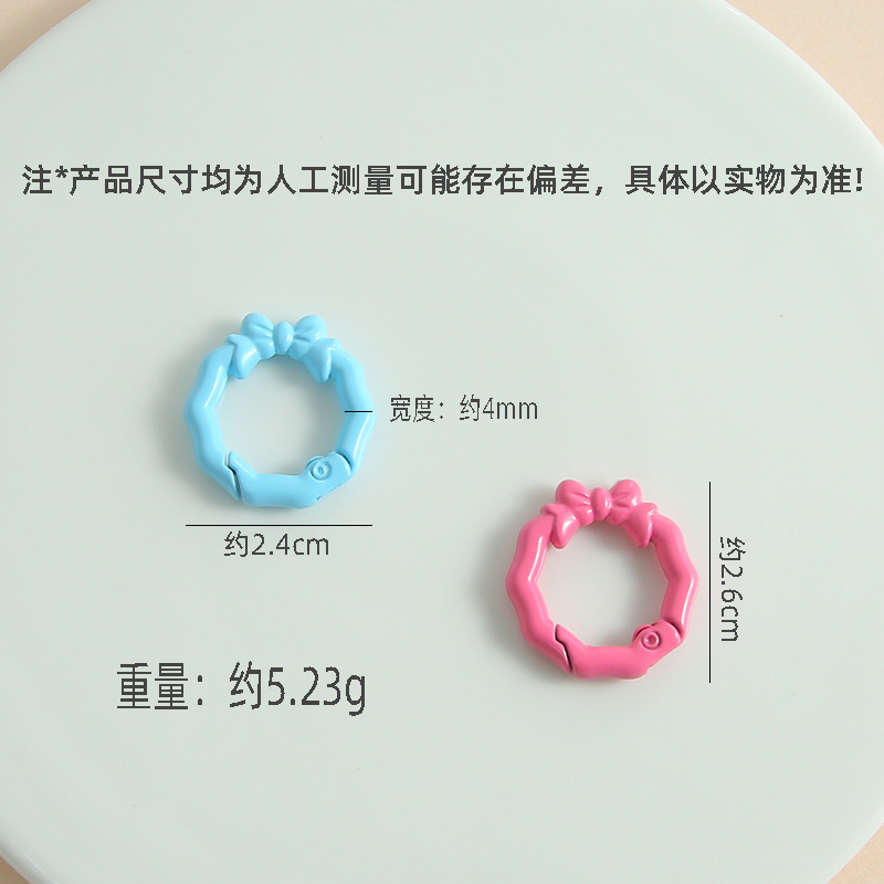 Candy Color Wreath Bow Spring Buckle Keychain Handmade Diy Jewelry Mobile Phone Chain