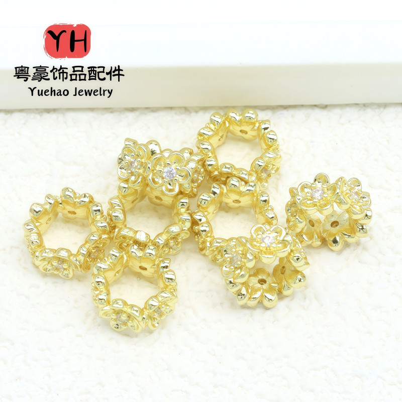 18k Gold-plated Zircon Beads Diy Handmade Jewelry Accessories Color-preserving Necklace