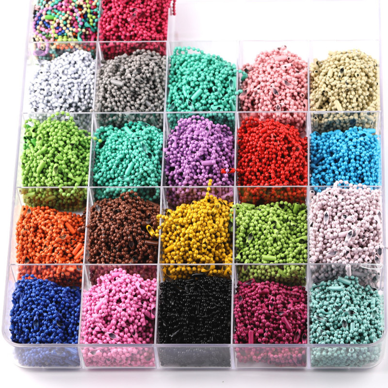 2.4*10cm Metal Wave Bead Chain Color Painted Ball Doll Clothing Tag Pendant Diy Jewelry