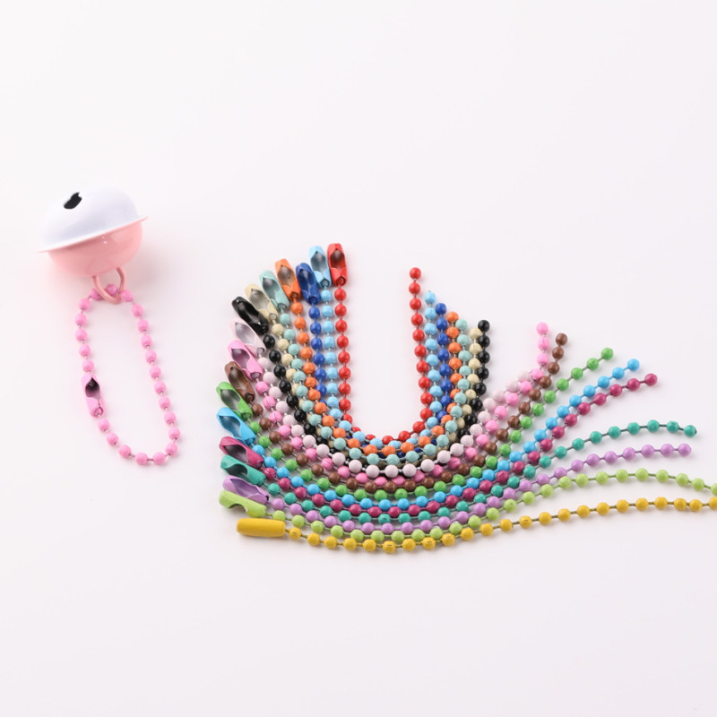 2.4*10cm Metal Wave Bead Chain Color Painted Ball Doll Clothing Tag Pendant Diy Jewelry