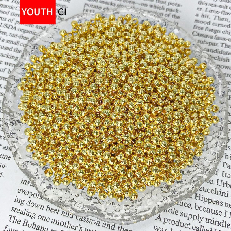 Gold and Silver Iron Beads Bracelet Spacers Handmade Diy Jewelry Accessories Loose