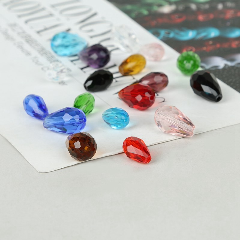 Grade a Glass Crystal Beads Drop-shaped Handmade Diy Faceted Beaded Pendant Hairpin
