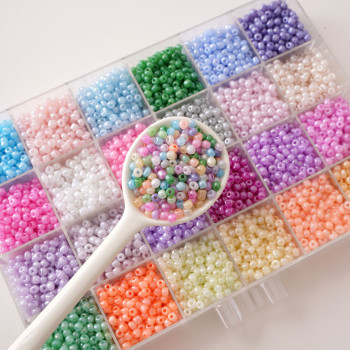 4mm Cream Glass Rice Beads Loose Round Beading Accessories Handmade Diy Bracelet Earrings