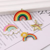 Rainbow Series Love Star Daisy Dripping Oil Alloy Pendant Small Diy Homemade Bracelet