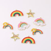 Rainbow Series Love Star Daisy Dripping Oil Alloy Pendant Small Diy Homemade Bracelet