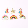 Rainbow Series Love Star Daisy Dripping Oil Alloy Pendant Small Diy Homemade Bracelet