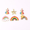 Rainbow Series Love Star Daisy Dripping Oil Alloy Pendant Small Diy Homemade Bracelet