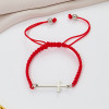 Manufacturer Stainless Steel Cut Geometric Cross Pendant Bracelet with Adjustable Red and