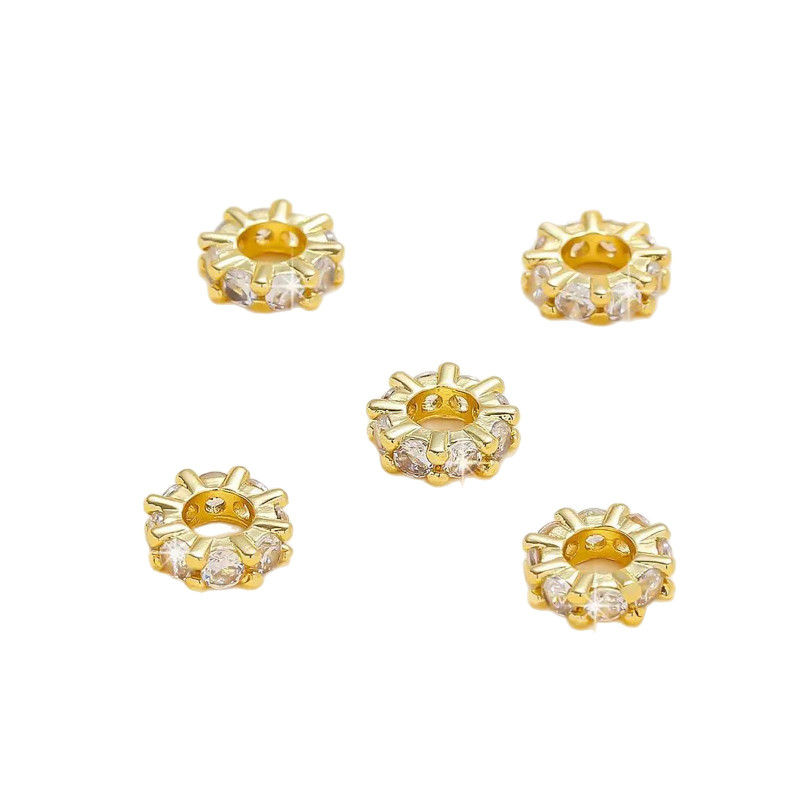 14k Gold-filled High Color Retention Zirconium Wheel-shaped Bracelet Spacer Accessories