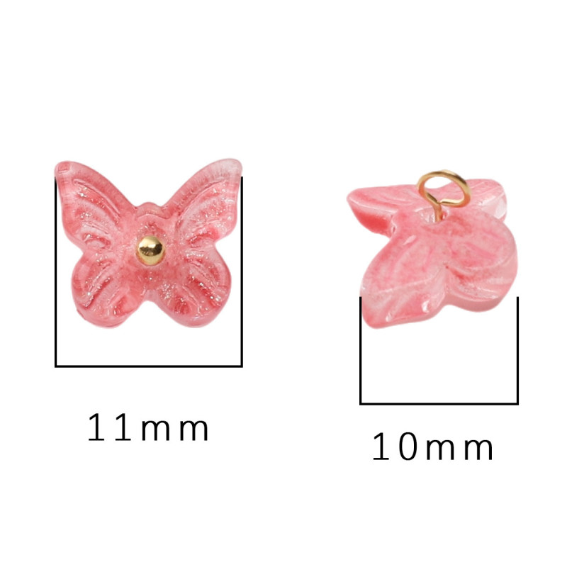 Glass Color-coated Butterfly Color-preserving Small Pendant Handmade Diy Bracelet Mobile