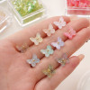 Glass Color-coated Butterfly Color-preserving Small Pendant Handmade Diy Bracelet Mobile