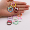 Candy Paint Color Polka Dot Bow Spring Ring Buckle Bag Bracelet Decorative Hanging Key