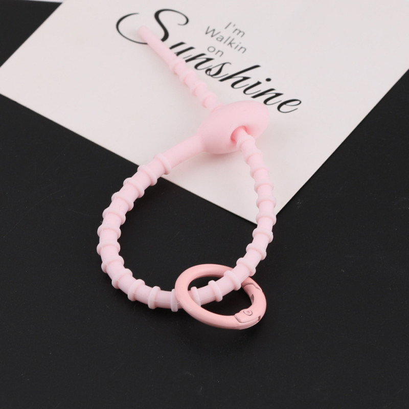 Colorful Silicone Tie with Spring Ring Data Cable Storage Key Chain Diy Bag Lanyard