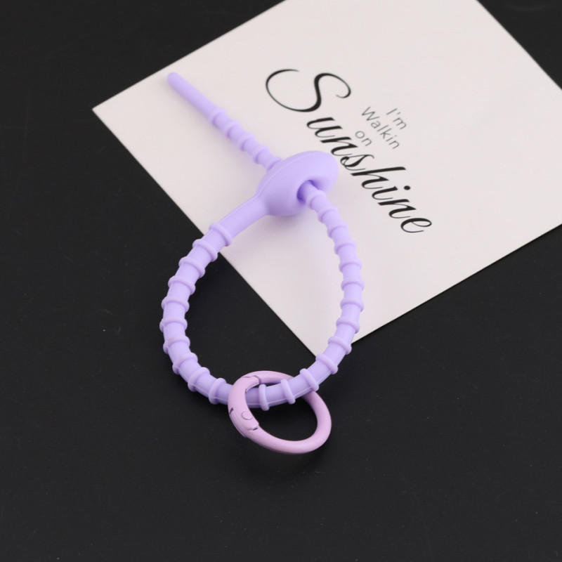 Colorful Silicone Tie with Spring Ring Data Cable Storage Key Chain Diy Bag Lanyard