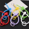 Colorful Silicone Tie with Spring Ring Data Cable Storage Key Chain Diy Bag Lanyard