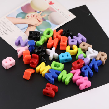 Colorful Acrylic Large Hole English Letter Beads Diy Handmade Beaded Bracelet Keychain