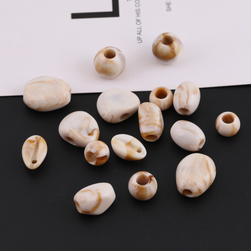 Mixed Acrylic Gradient Pattern Special-shaped Large Hole Loose Beads Diy Handmade Beaded