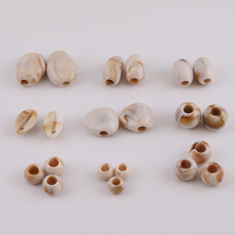 Mixed Acrylic Gradient Pattern Special-shaped Large Hole Loose Beads Diy Handmade Beaded