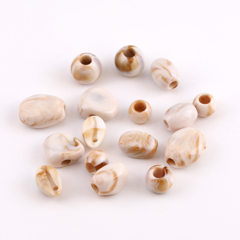 Mixed Acrylic Gradient Pattern Special-shaped Large Hole Loose Beads Diy Handmade Beaded