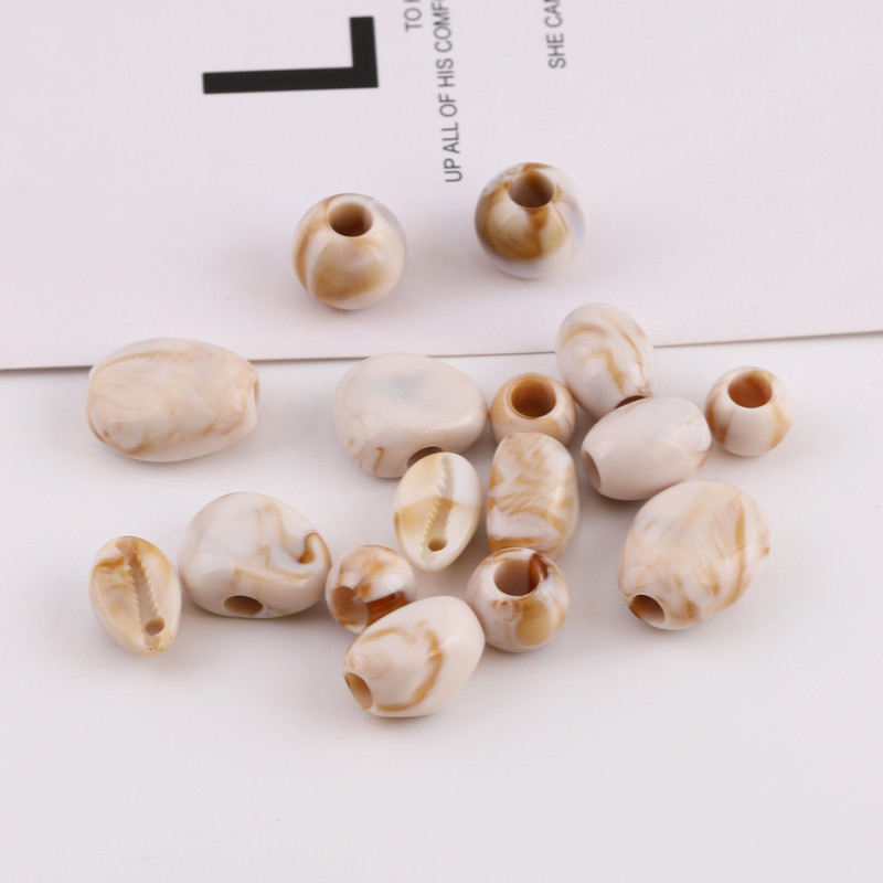 Mixed Acrylic Gradient Pattern Special-shaped Large Hole Loose Beads Diy Handmade Beaded