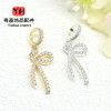 14k Gold-filled Color-preserving Zircon Pendant Full of Diamond Wings Bow Lift Diy