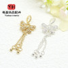 14k Gold-filled Color-preserving Zircon Pendant Full of Diamond Wings Bow Lift Diy