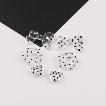 Transparent Black Polka Dot Bow Love Flower Acrylic Pendant Diy Handmade Bracelet Beaded