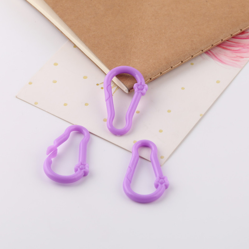 Candy Color Small Flower Gourd Buckle Carabiner Plastic Hook Diy Key Chain Pendant