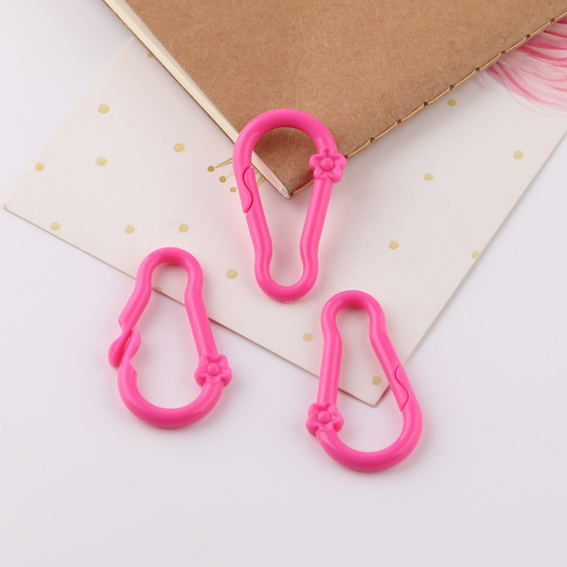 Candy Color Small Flower Gourd Buckle Carabiner Plastic Hook Diy Key Chain Pendant