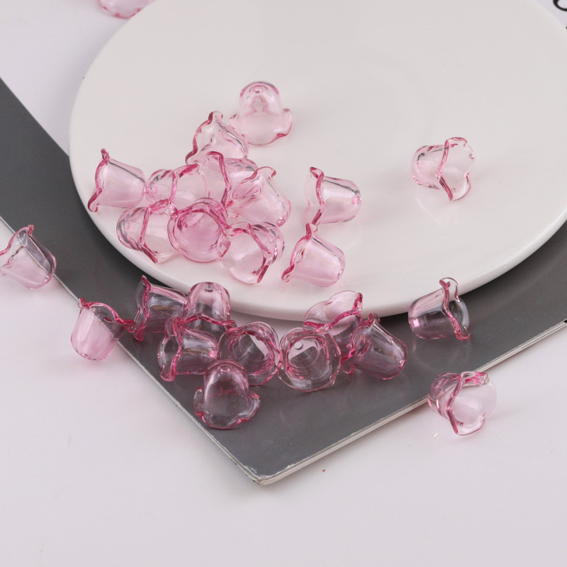 18*14mm Transparent Lily of the Valley Flower Windbell Acrylic Bell Lace Pendant Diy