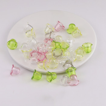 18*14mm Transparent Lily of the Valley Flower Windbell Acrylic Bell Lace Pendant Diy