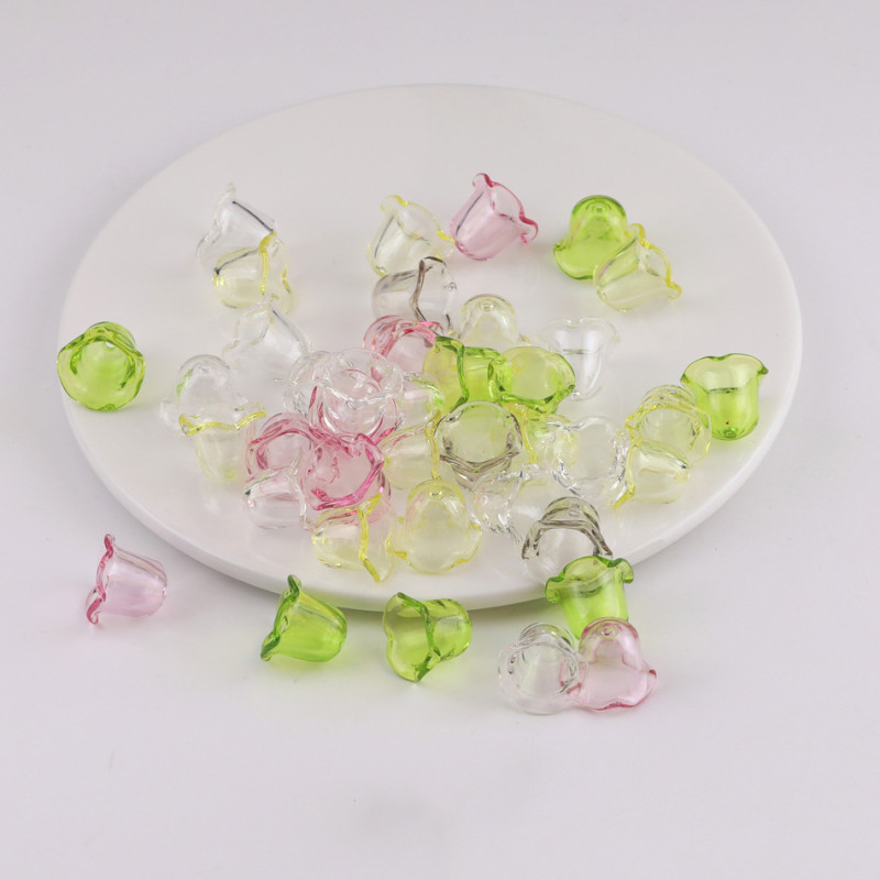 18*14mm Transparent Lily of the Valley Flower Windbell Acrylic Bell Lace Pendant Diy