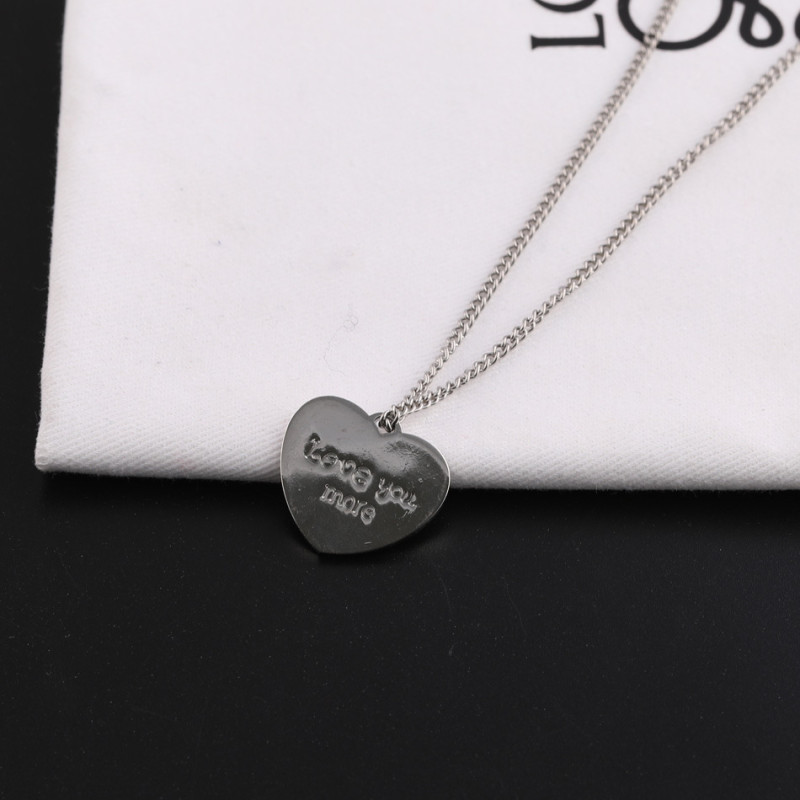 Simple English Letters Love Heart-shaped Alloy Pendant Diy Production Necklace Decoration