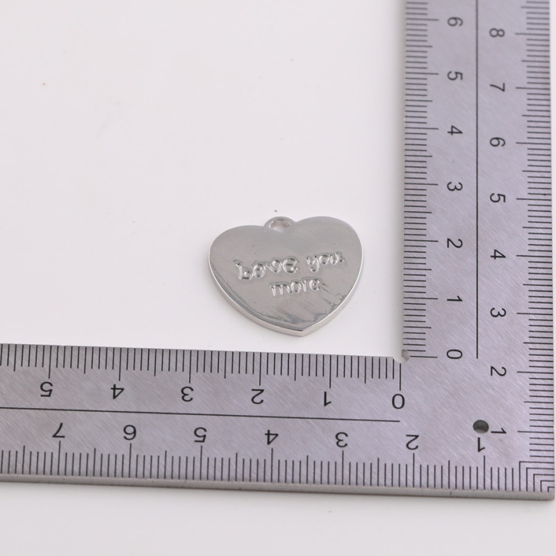 Simple English Letters Love Heart-shaped Alloy Pendant Diy Production Necklace Decoration
