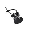 Creative new black leather love hollow star bow keychain bag pendant jewelry accessories