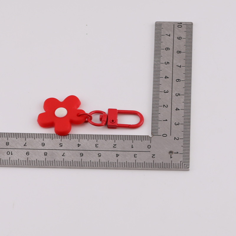 Small Fresh Colorful Soft Glue Flower Candy Color Door Buckle Key Chain Pendant Key Ring