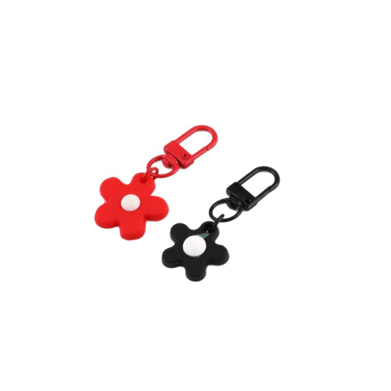Small Fresh Colorful Soft Glue Flower Candy Color Door Buckle Key Chain Pendant Key Ring