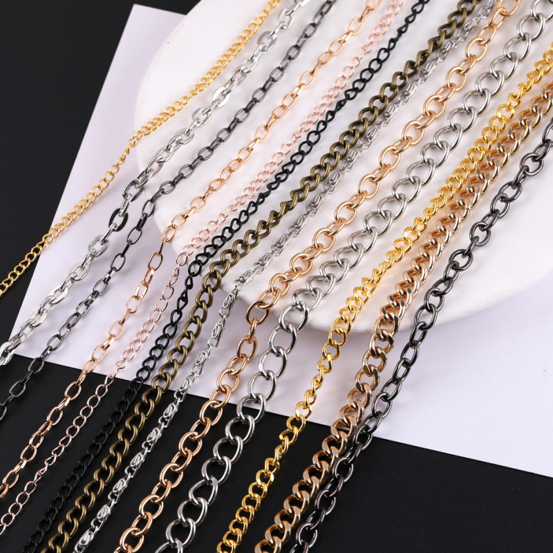 Mixed Metal Chain O-shaped Dense Grinding Thin Aluminum Cross Diy Luggage Clothing