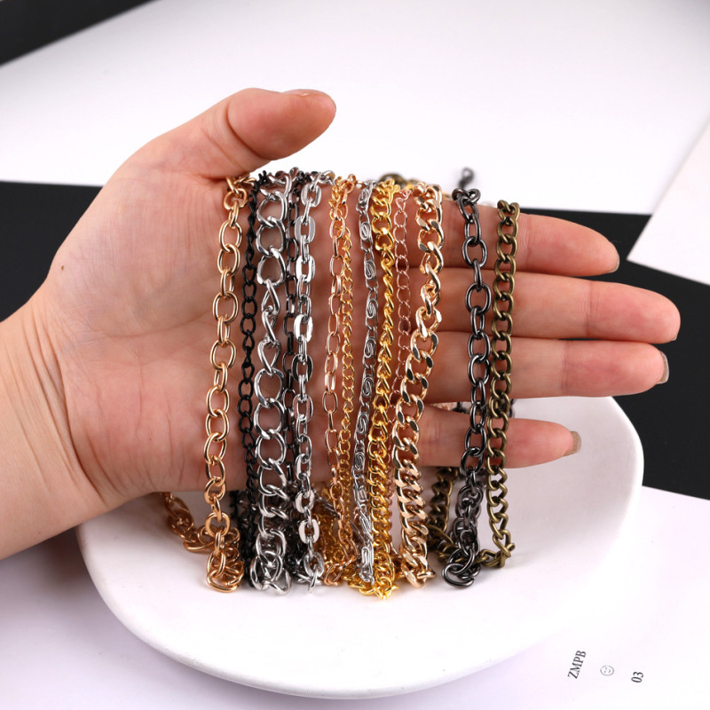 Mixed Metal Chain O-shaped Dense Grinding Thin Aluminum Cross Diy Luggage Clothing