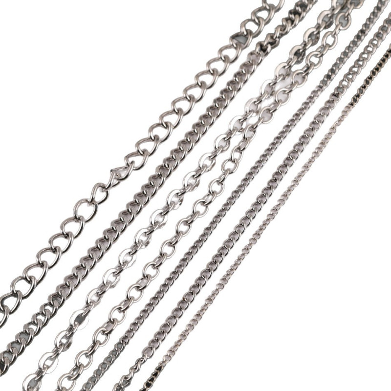 Mixed Metal Chain O-shaped Dense Grinding Thin Aluminum Cross Diy Luggage Clothing